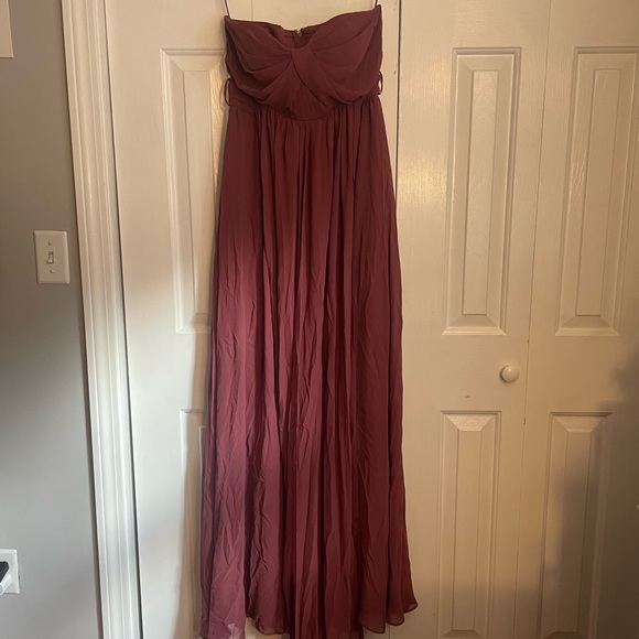 Grace Convertible Dress With Slit (chiffon rosewood, size small) - Picture 3 of 14